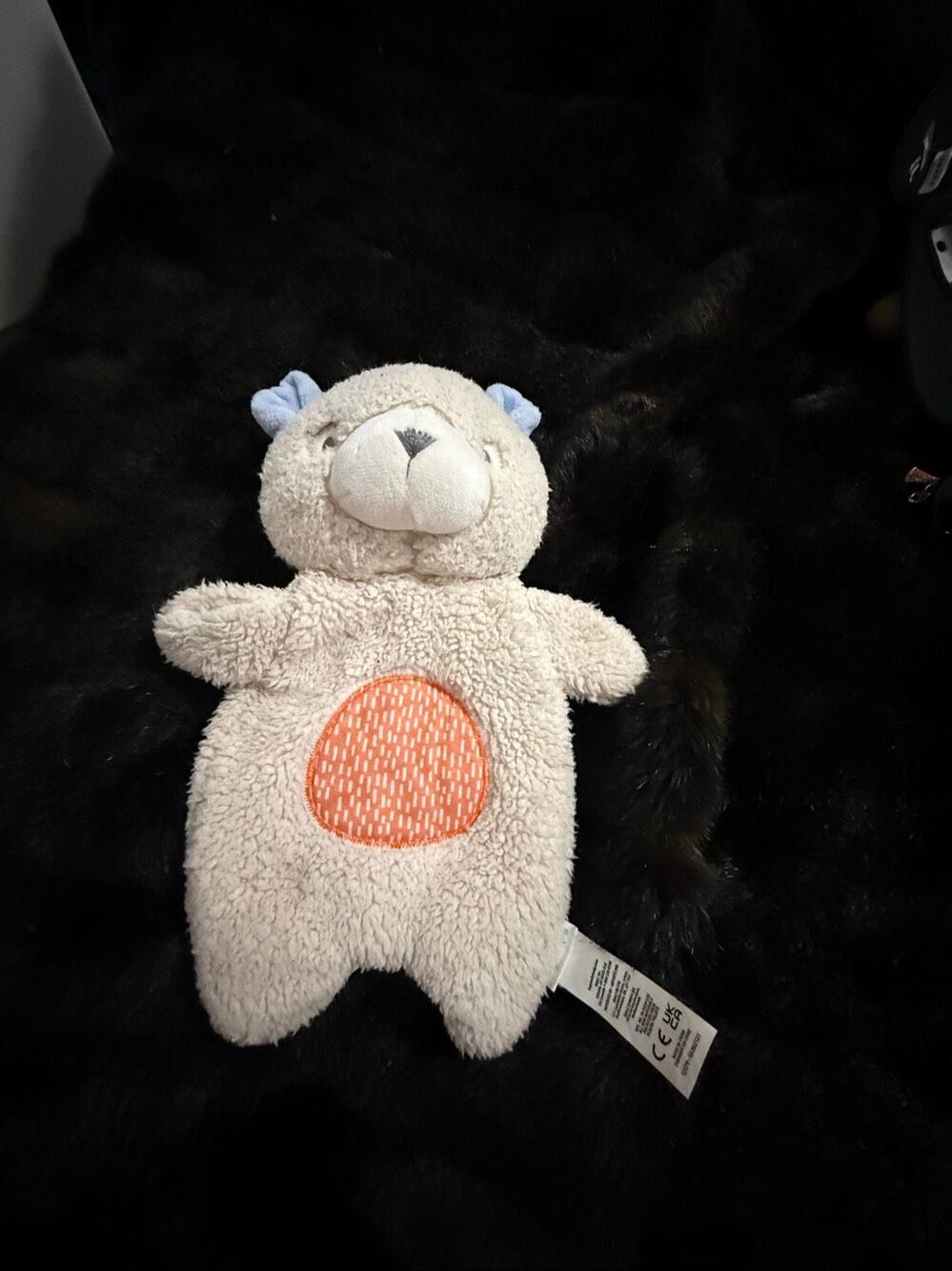 Ingenuity Nate Bear Baby Lovey Plush Security Blanket Flat Bean Bag 12"